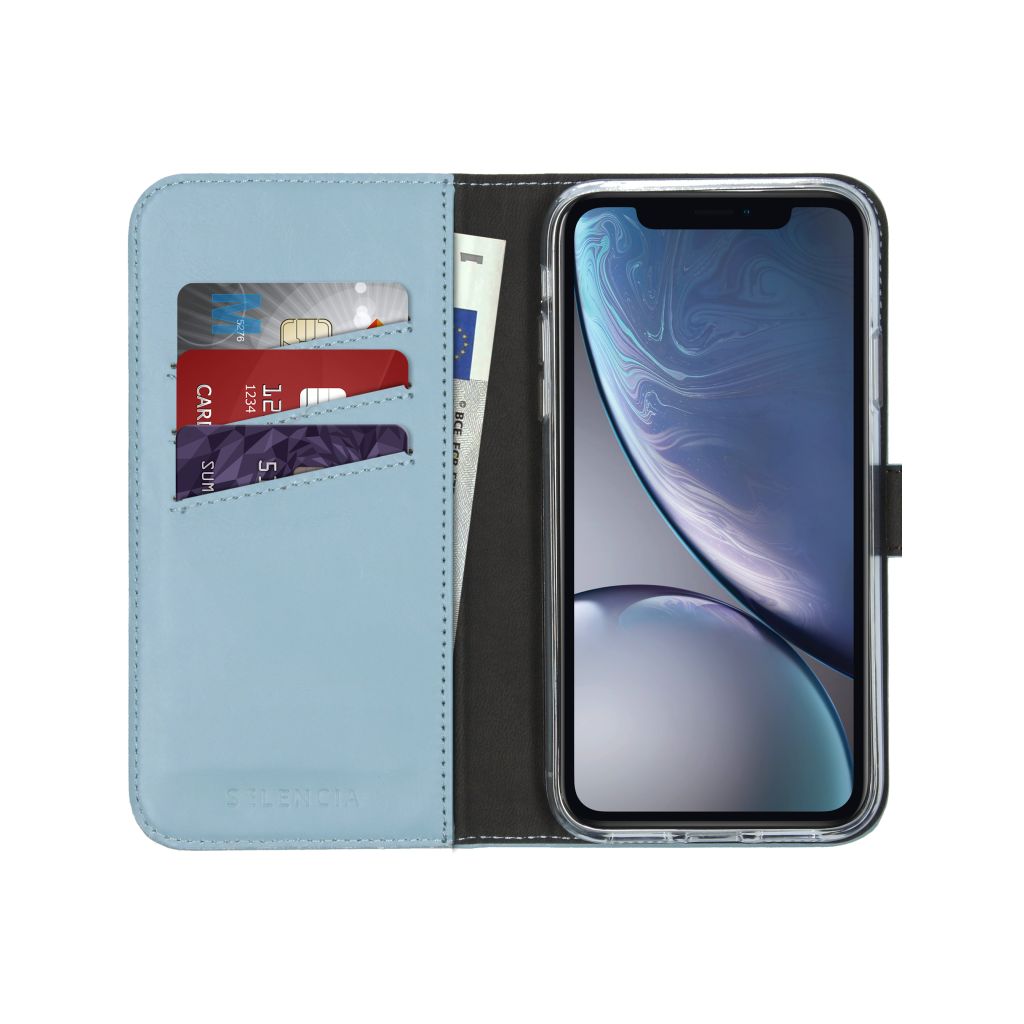 Selencia Echt Lederen Bookcase Apple iPhone Xr - Lichtblauw