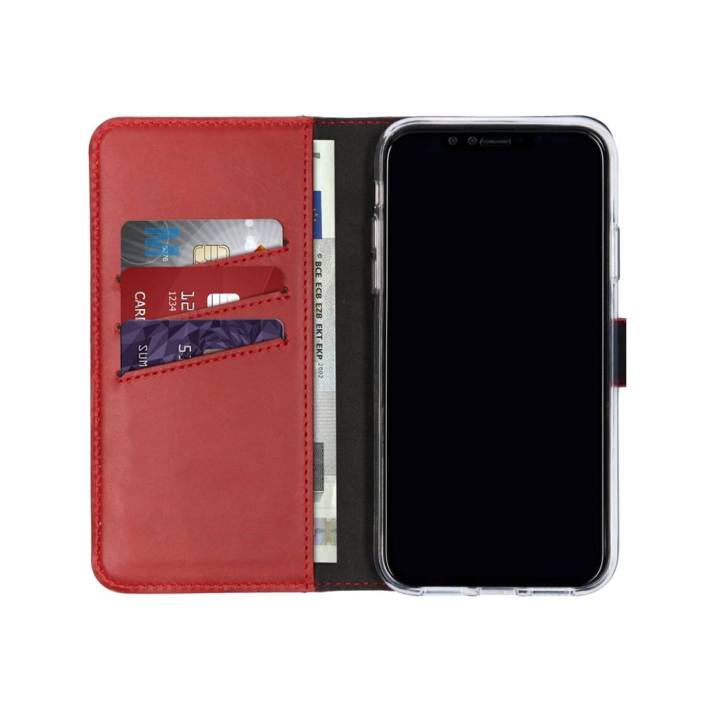 Selencia Echt Lederen Bookcase Apple iPhone Xr - Rood