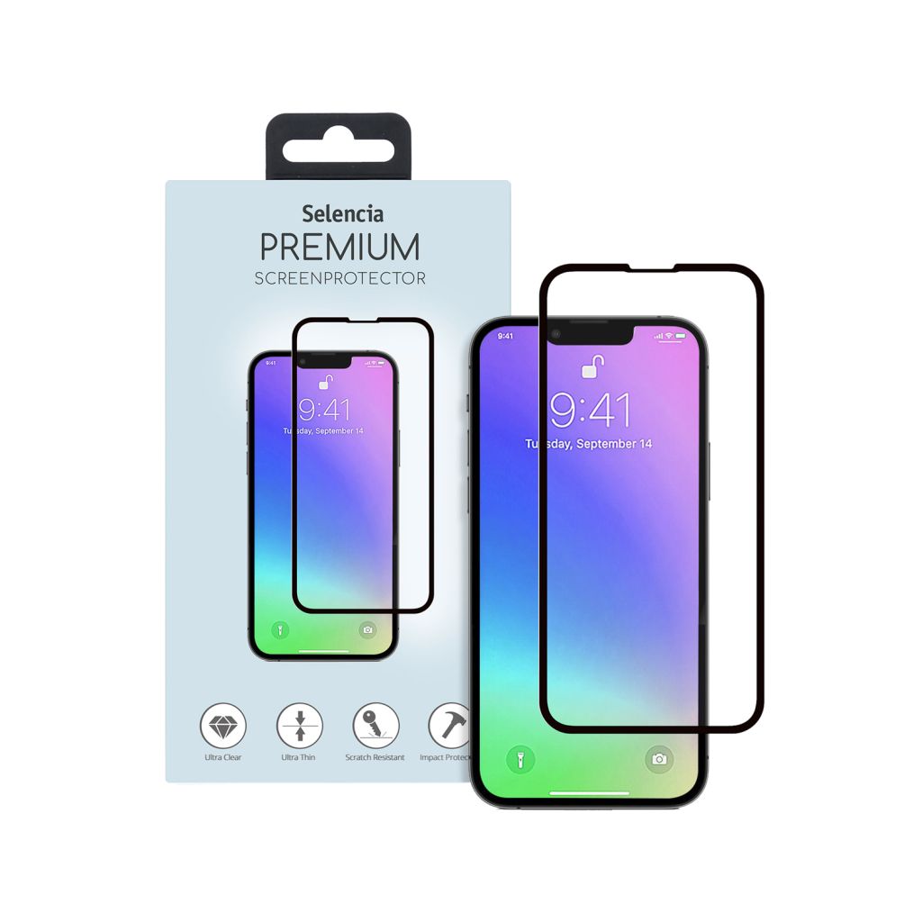Selencia Gehard Glas Premium Screenprotector Apple iPhone 13 Mini - Zwart