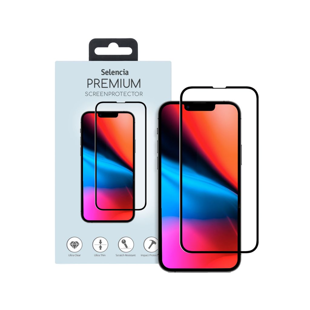 Selencia Gehard Glas Premium Screenprotector Apple iPhone 13 Pro Max / 14 Plus - Zwart