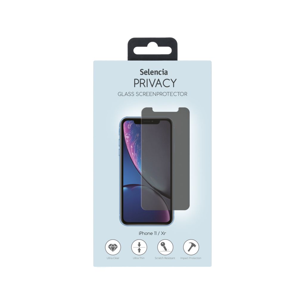 Selencia Gehard Glas Privacy Screenprotector Apple iPhone 12 (Pro) / 11 /Xr