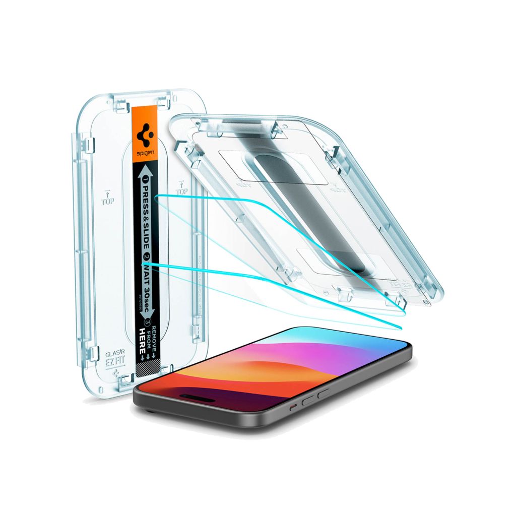 Spigen GLAStR EZ Fit Screenprotector + Applicator 2-pack Apple iPhone 16 / 15