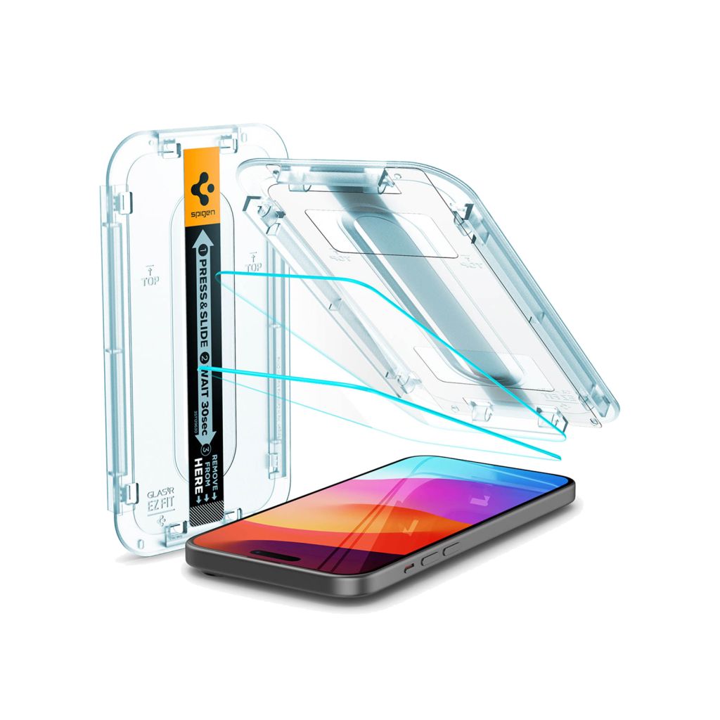 Spigen GLAStR EZ Fit Screenprotector + Applicator 2-pack Apple iPhone 16 Plus / 15 Plus