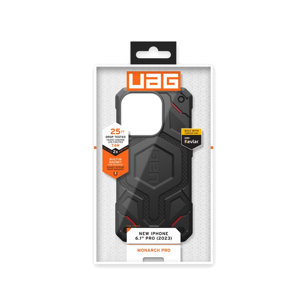 UAG Monarch Pro Backcover Apple iPhone 15 Pro - Kevlar Black