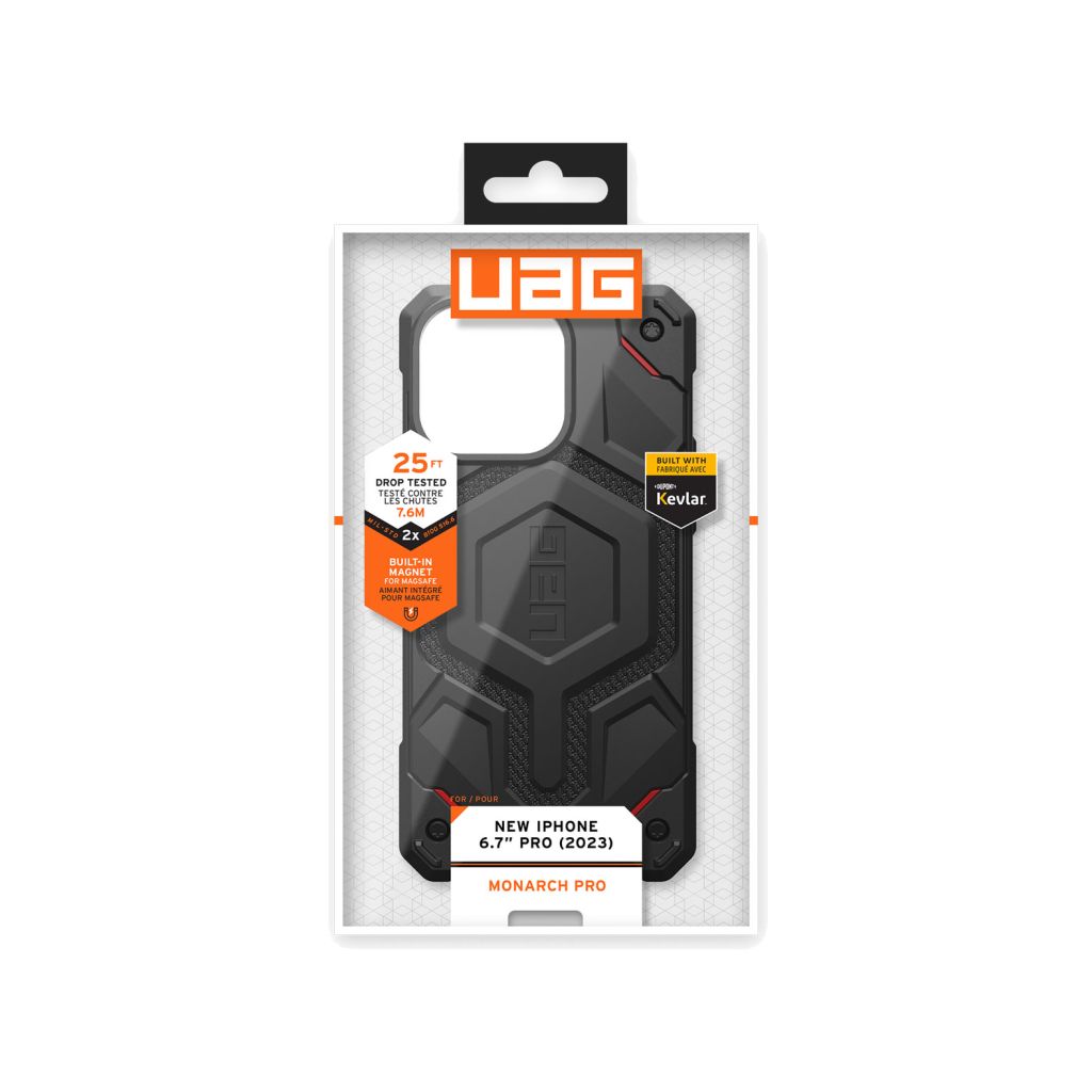 UAG Monarch Pro Backcover Apple iPhone 15 Pro Max - Kevlar Black