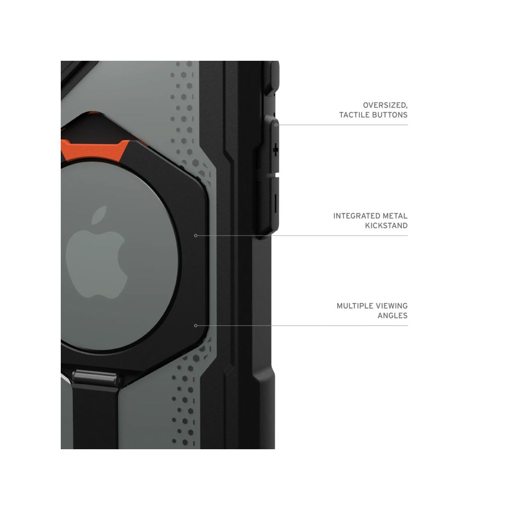 UAG Plasma XTE Backcover MagSafe Apple iPhone 16 Plus - Black / Orange