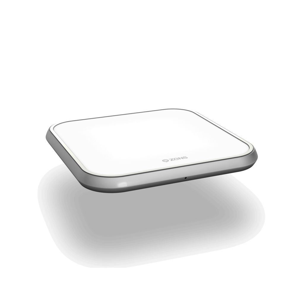 Zens Aluminium Single Wireless Charger - Draadloze oplader voor Apple en Samsung - 10 watt - Wit