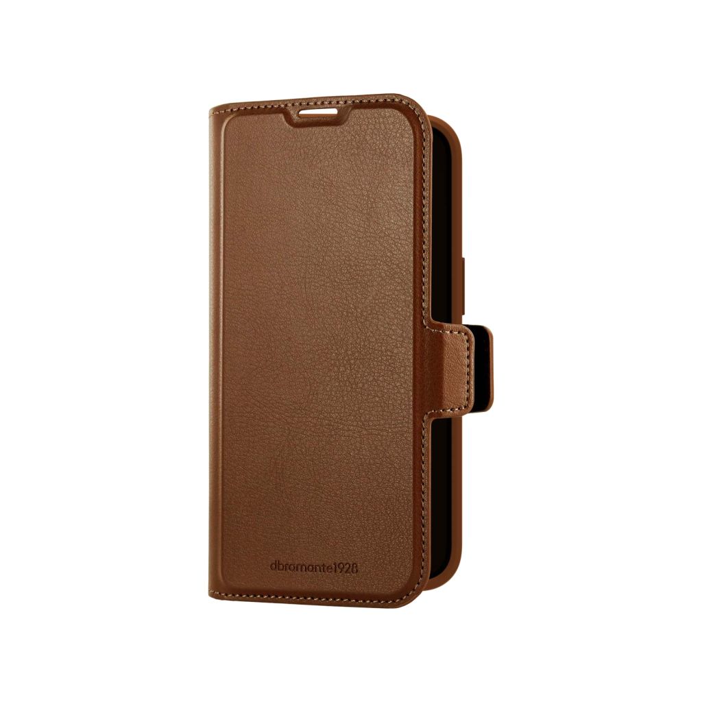 dbramante1928 Oslo Pro bookcase Apple iPhone 16e - Dark Tan