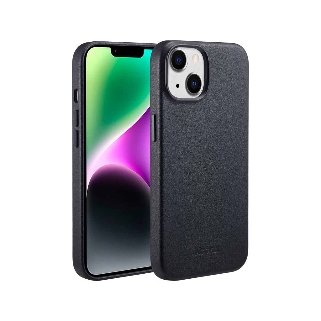 Accezz MagSafe Leather Backcover Apple iPhone 14 - Onyx Black