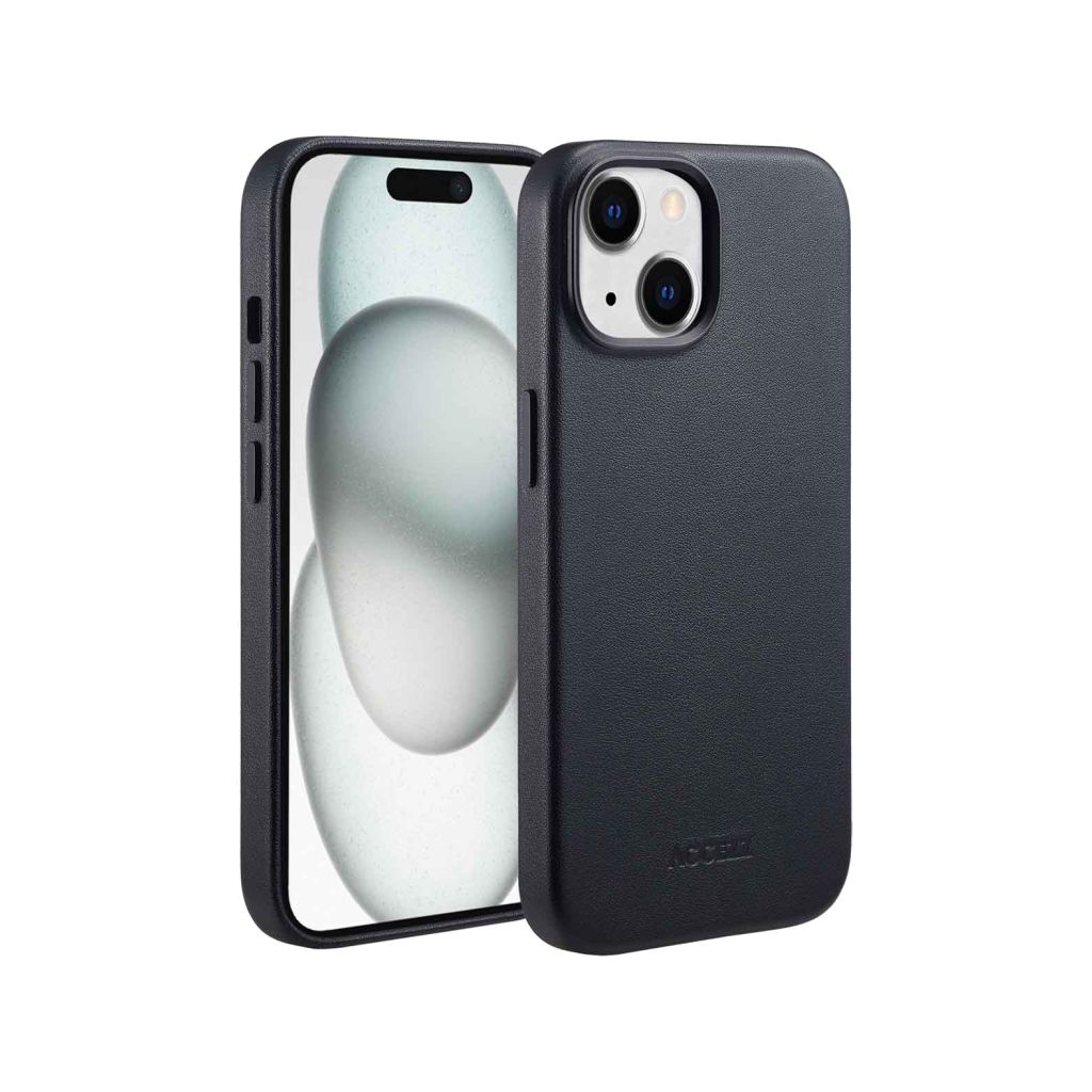 Accezz MagSafe Leather Backcover Apple iPhone 15 - Onyx Black