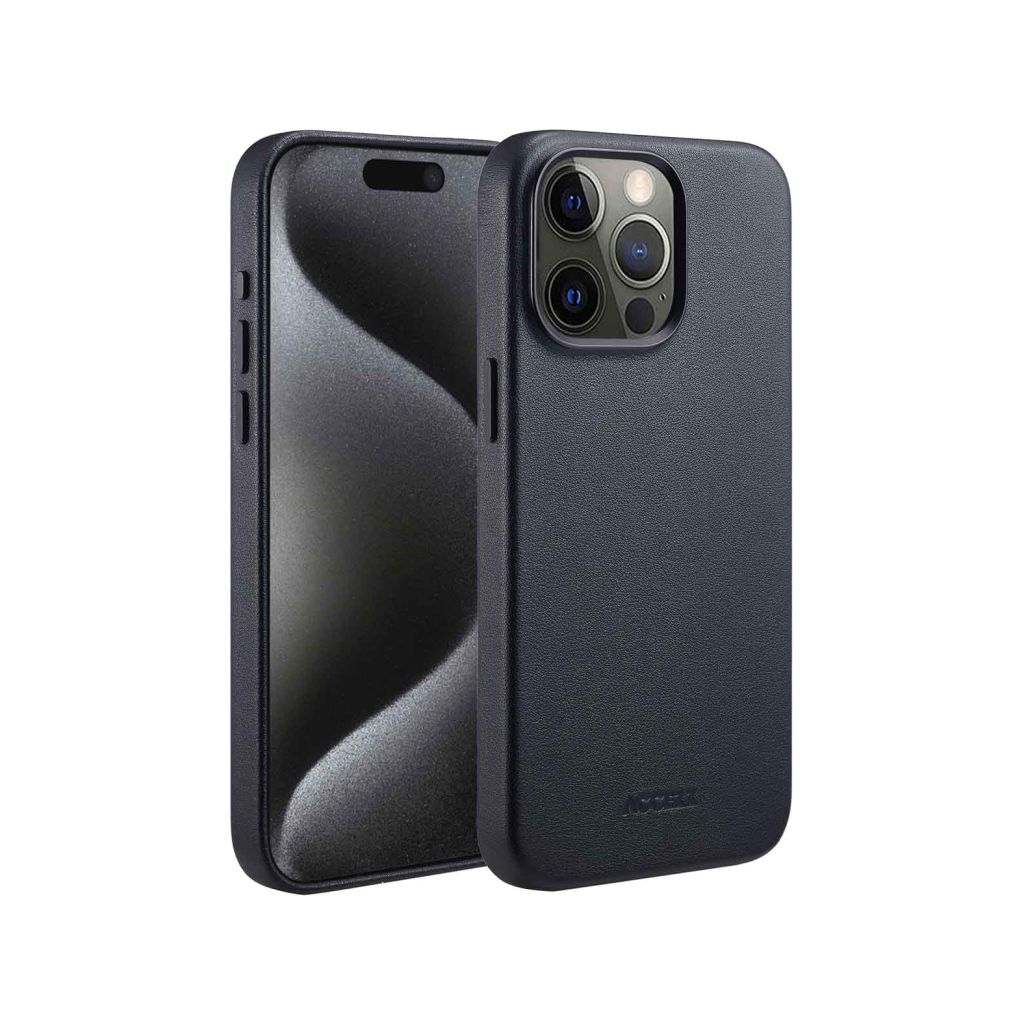 Accezz MagSafe Leather Backcover Apple iPhone 15 Pro Max - Onyx Black