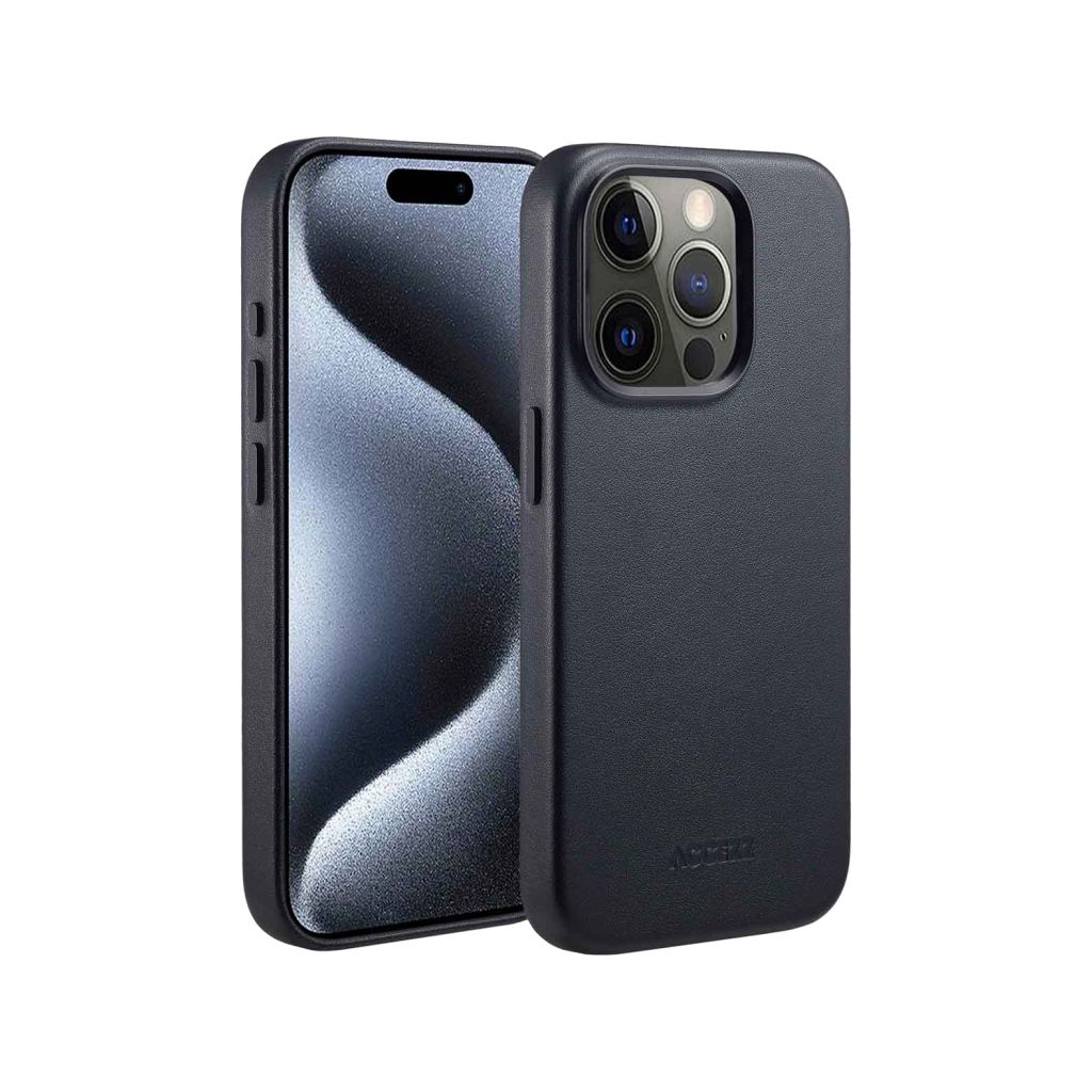 Accezz MagSafe Leather Backcover Apple iPhone 15 Pro - Onyx Black