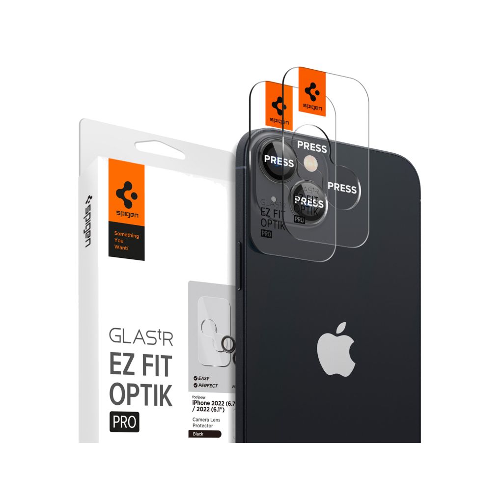 Spigen GLAStR EZ Fit Optik Camera Protector 2 Pack Apple iPhone 14 / 14 Plus - Black