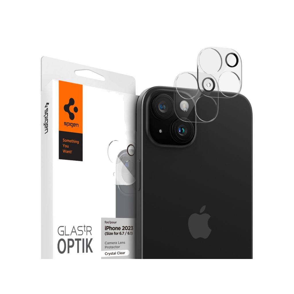 Spigen GLAStR EZ Fit Optik Camera Protector 2 Pack Apple iPhone 15 / 15 Plus - Crystal Clear