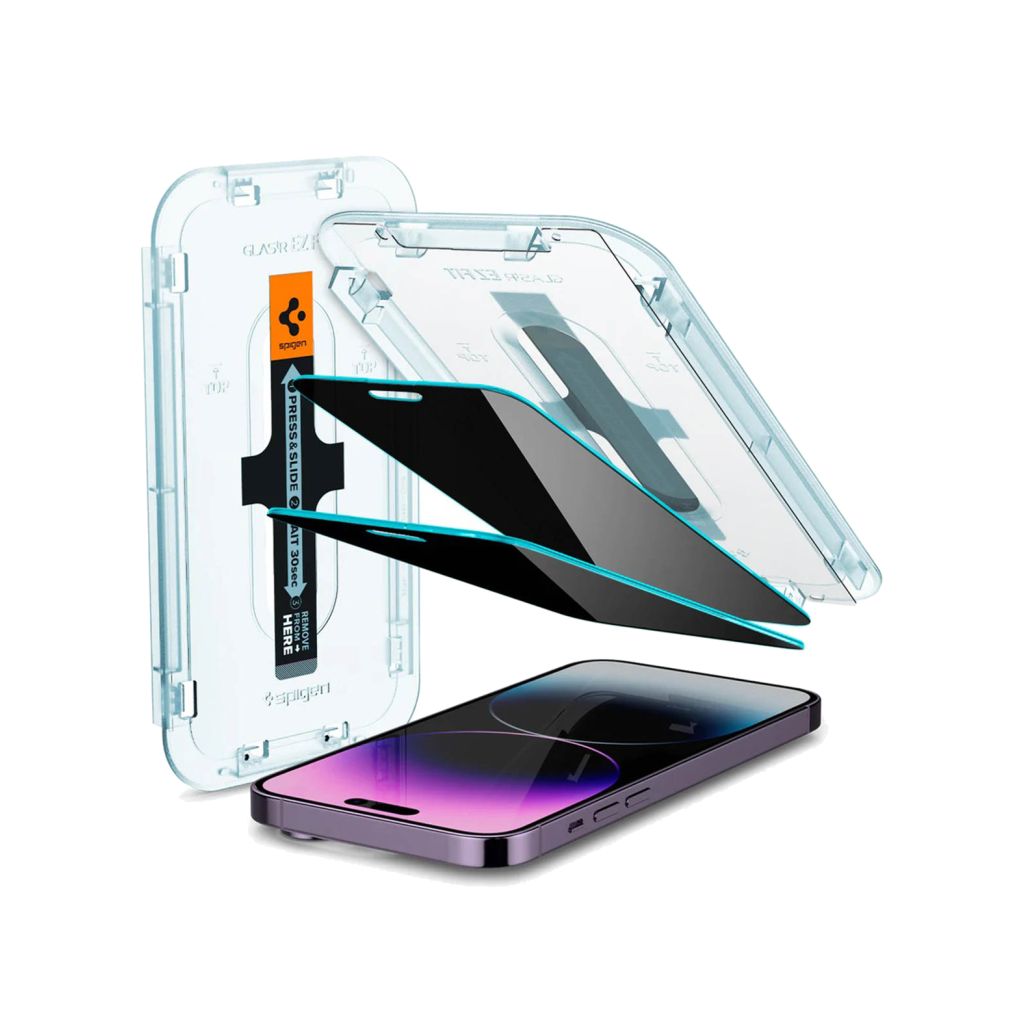 Spigen GLAStR Privacy EZ Fit Screenprotector + Applicator Apple iPhone 14 Pro Max