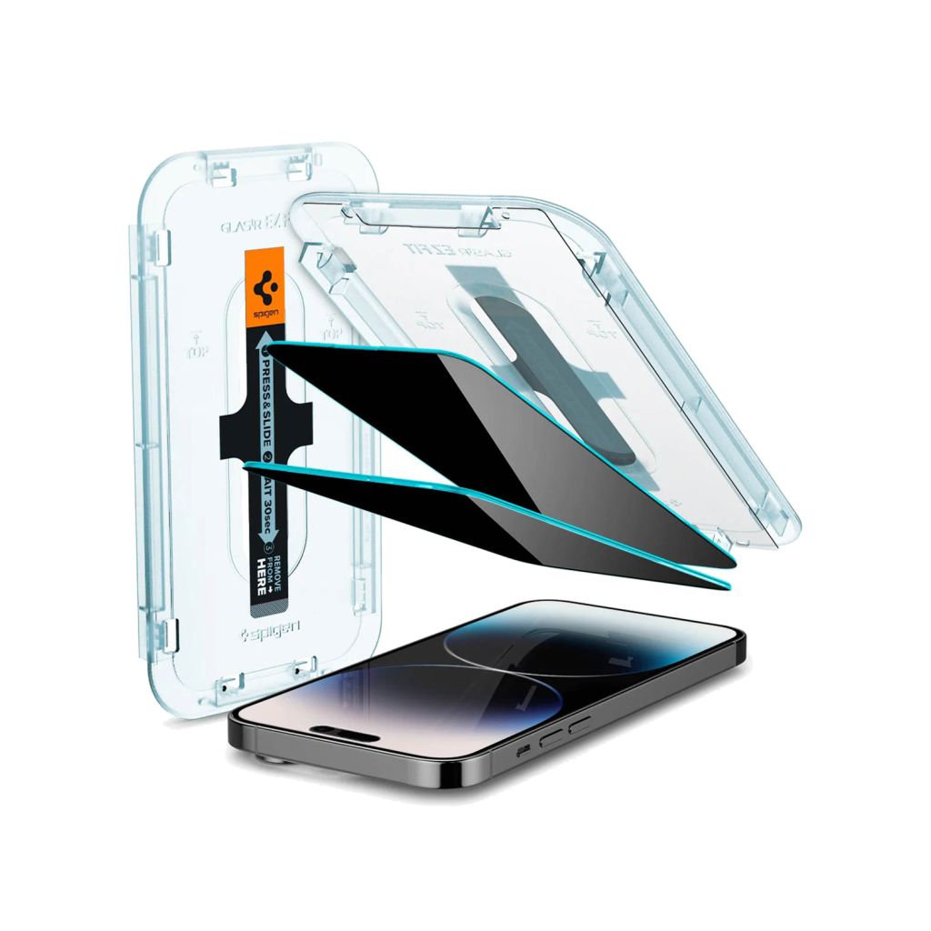 Spigen GLAStR Privacy EZ Fit Screenprotector + Applicator Apple iPhone 14 Pro