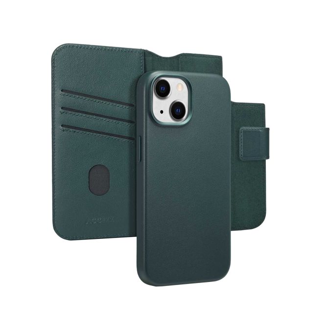Accezz Leather Bookcase 2-in-1 met MagSafe Apple iPhone 15 - Cedar Green
