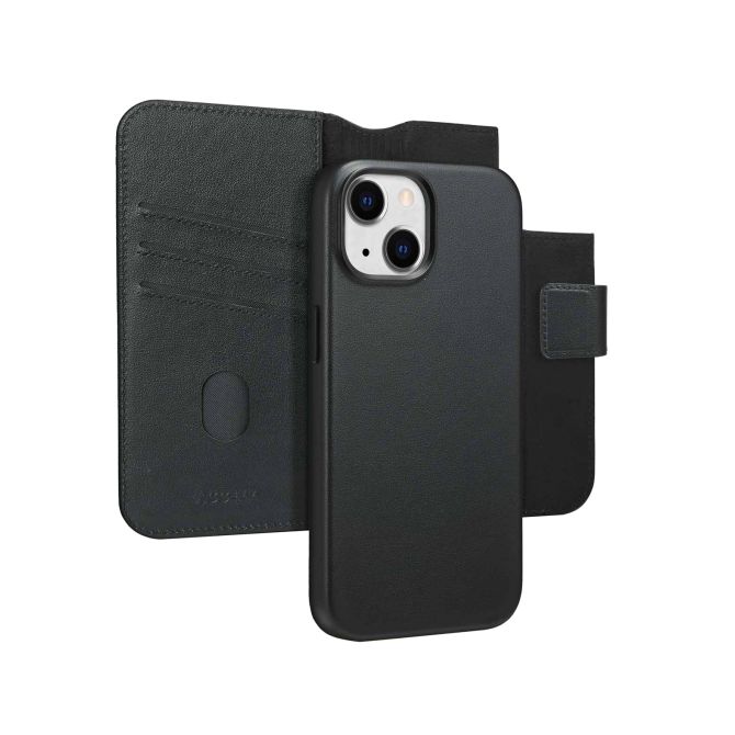 Accezz Leather Bookcase 2-in-1 met MagSafe Apple iPhone 15 - Onyx Black