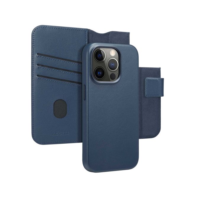 Accezz Leather Bookcase 2-in-1 met MagSafe Apple iPhone 15 Pro - Nightfall Blue