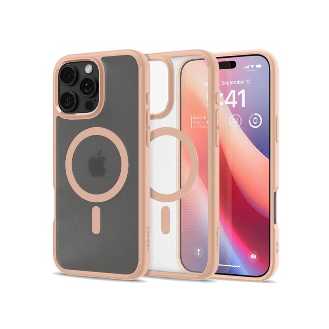 Spigen Ultra Hybrid Backcover MagSafe Apple iPhone 16 Pro - Roze Titanium