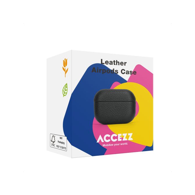 Accezz Echt Leren Case voor de Apple AirPods Pro 3 - Donkerblauw