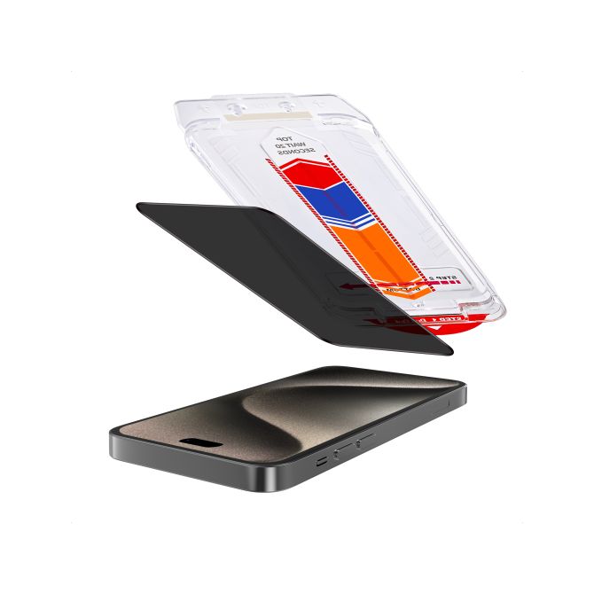 Accezz Gehard Glas Privacy Screenprotector + Applicator Apple iPhone 15 Pro