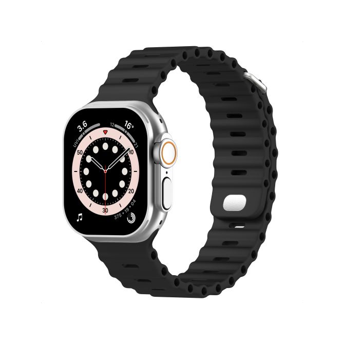 Accezz Ocean bandje Apple Watch Series 1 - 9 / SE (38/40/41 mm) | Series 10 / 11 (42 mm) - Zwart