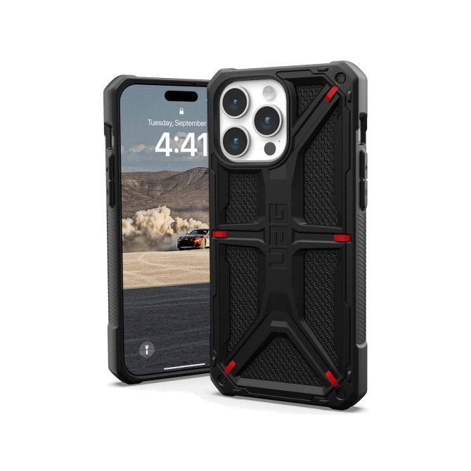 UAG Monarch Backcover Apple iPhone 15 Pro Max - Kevlar Black