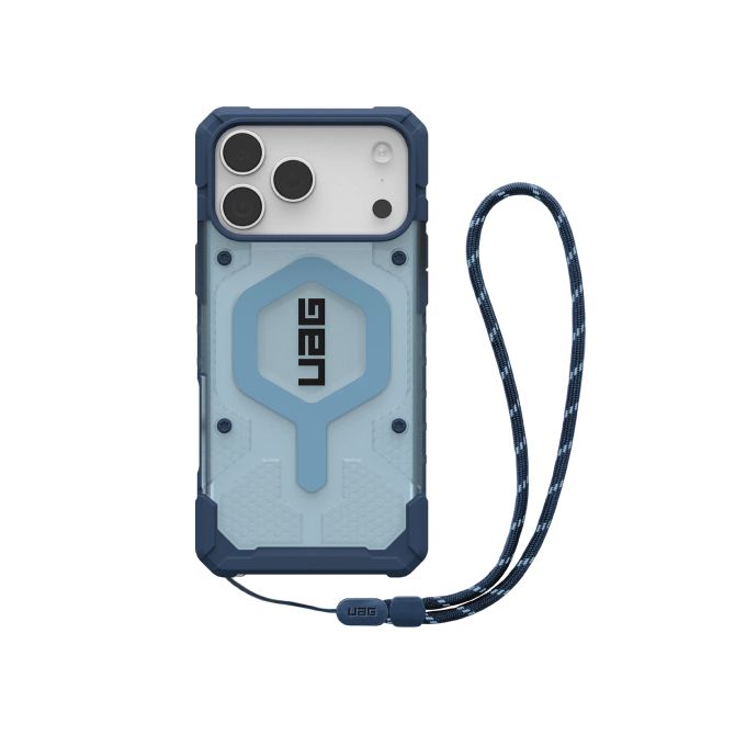 UAG Pathfinder Clear MagSafe Backcover met Lanyard Apple iPhone 17 Pro Max - Clear / Blue Lanyard